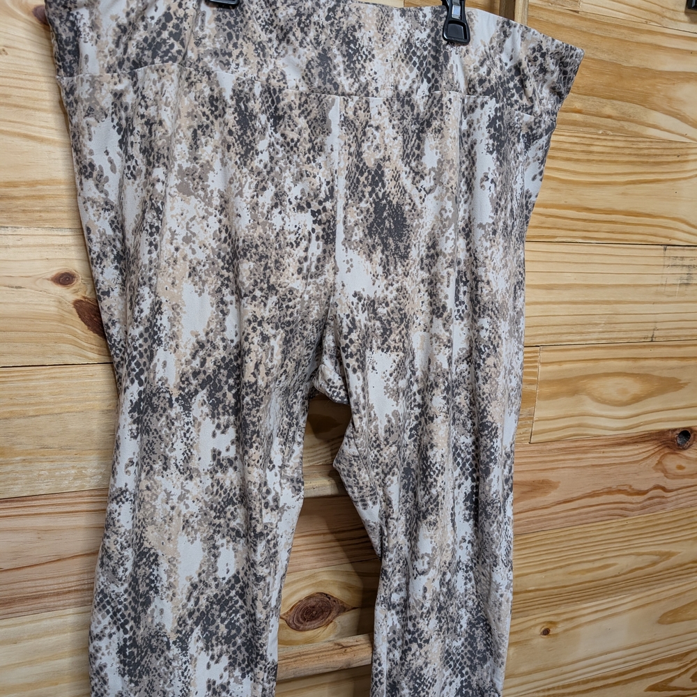 Terra & Sky Snake Print Pants - Brown and Cream
